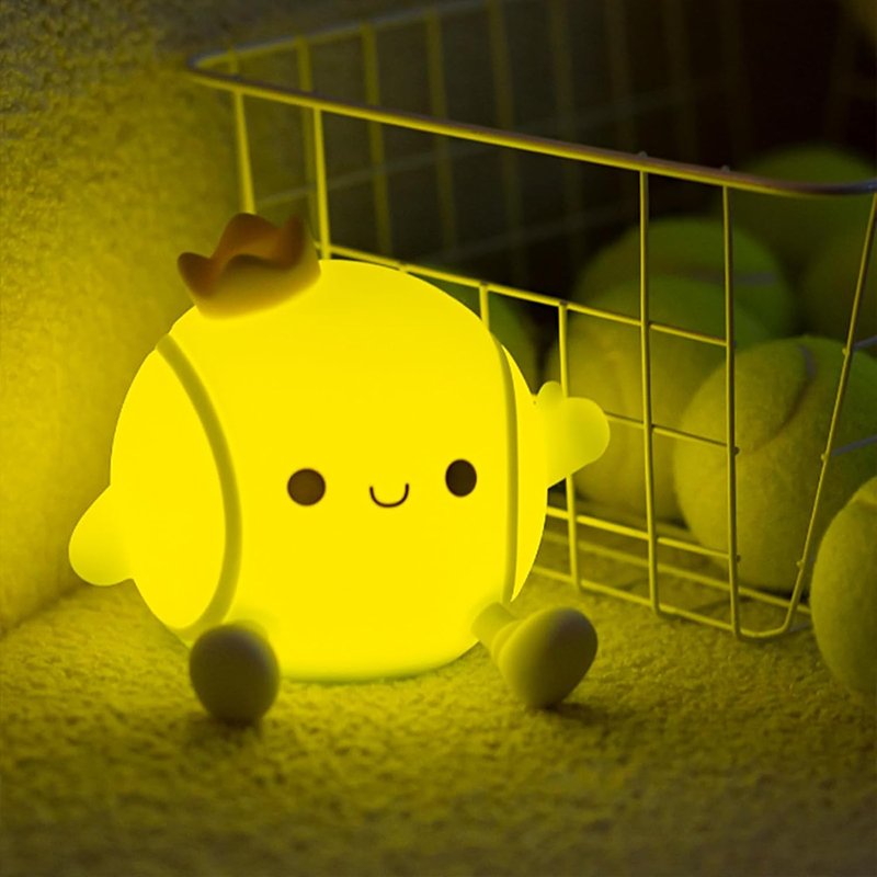 Baby Nursery Table Lamp - かわいいテニスナイトライトシリコン保育園用睡眠ランプタッチコントロールナイトライトUSB充電式テーブルランプ赤ちゃん子供用
