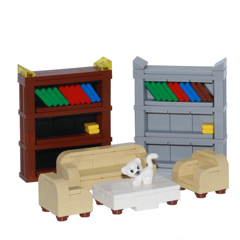 Baby Bookshelf Small - シティアクションフィギュア家具セットおもちゃモデルMOCレンガテーブルソファ本棚書斎リビングルームビルディングブロックギフト