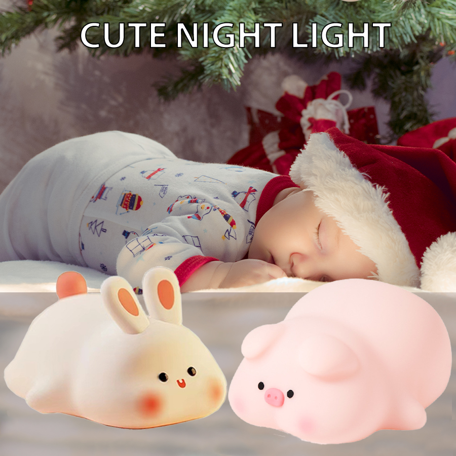 Baby Nursery Table Lamp - 貯金箱バニーナイトライト LED テーブルランプ赤ちゃん保育園の部屋の装飾寝室のベッドサイド充電式調光可能なシリコーン常夜灯
