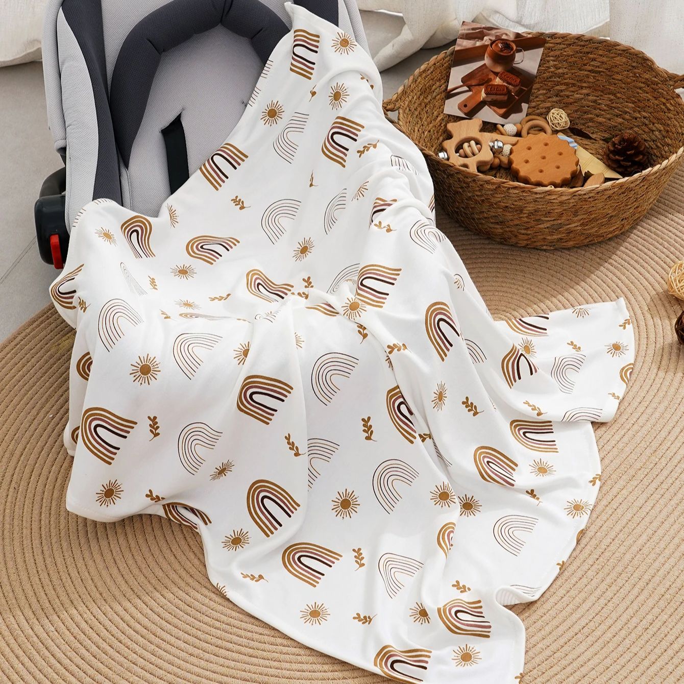 Baby Nursery Essentials - エリンファント新生児用竹製おくるみブランケット、乳児用おくるみブランケット、柔らかく心地よいベビーおくるみブランケット、保育園用品必需品