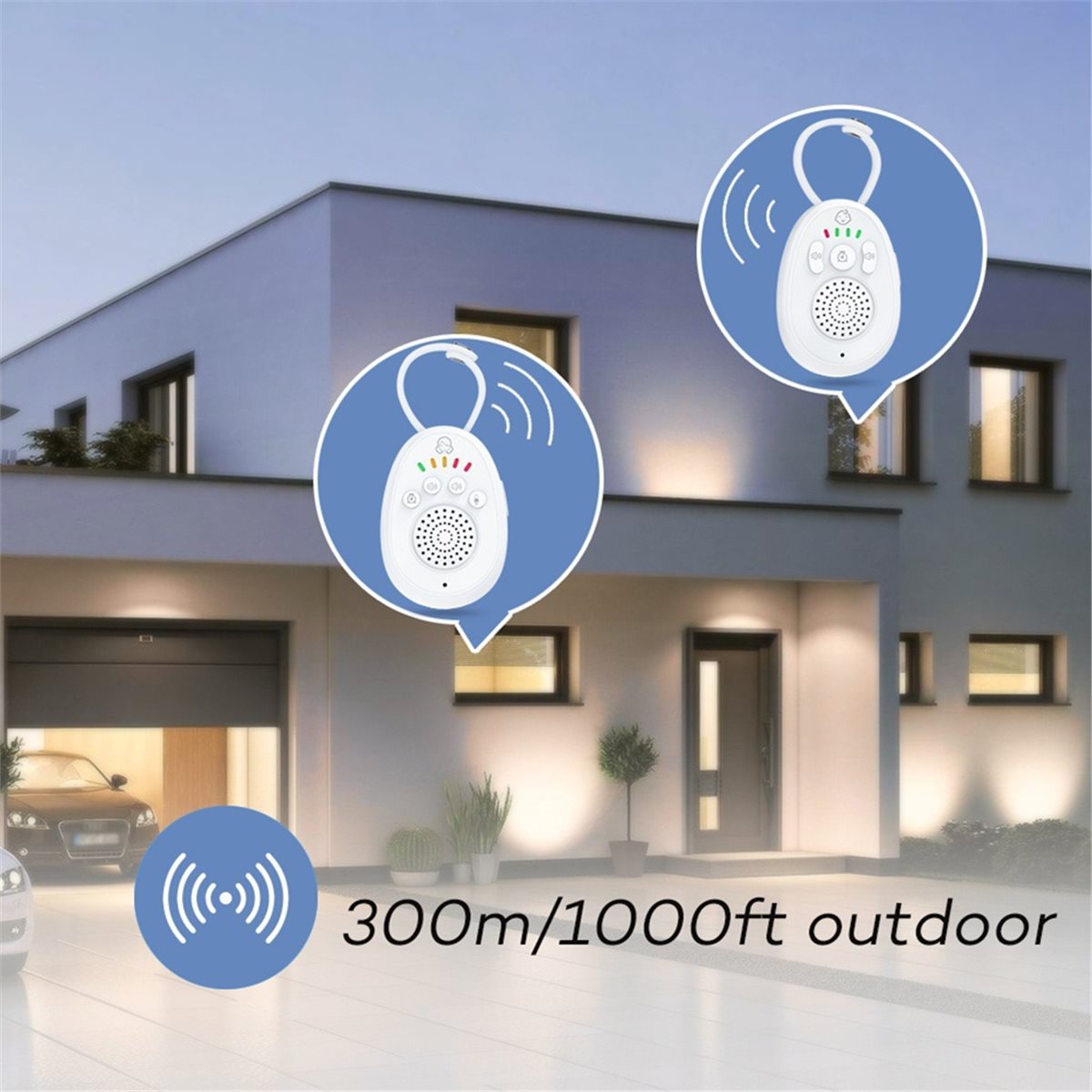 Wearable Baby Monitor - ~クリアランス A 2.4GHz ワイヤレスベビートランシーバー小型ポータブルベビーフォンモニター双方向オーディオ機能インターホン充電式 Ba