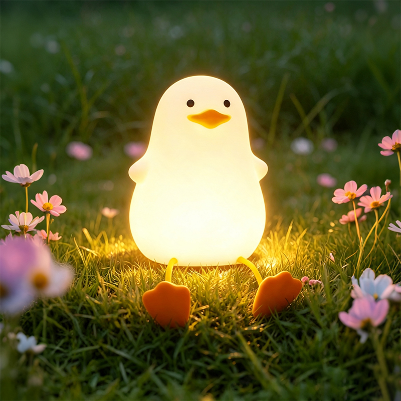 Baby Nursery Table Lamp - LEDアニマルナイトライト かわいいアヒル型 調光可能 シリコン製 ベビーナイトランプ タッチセンサー付き