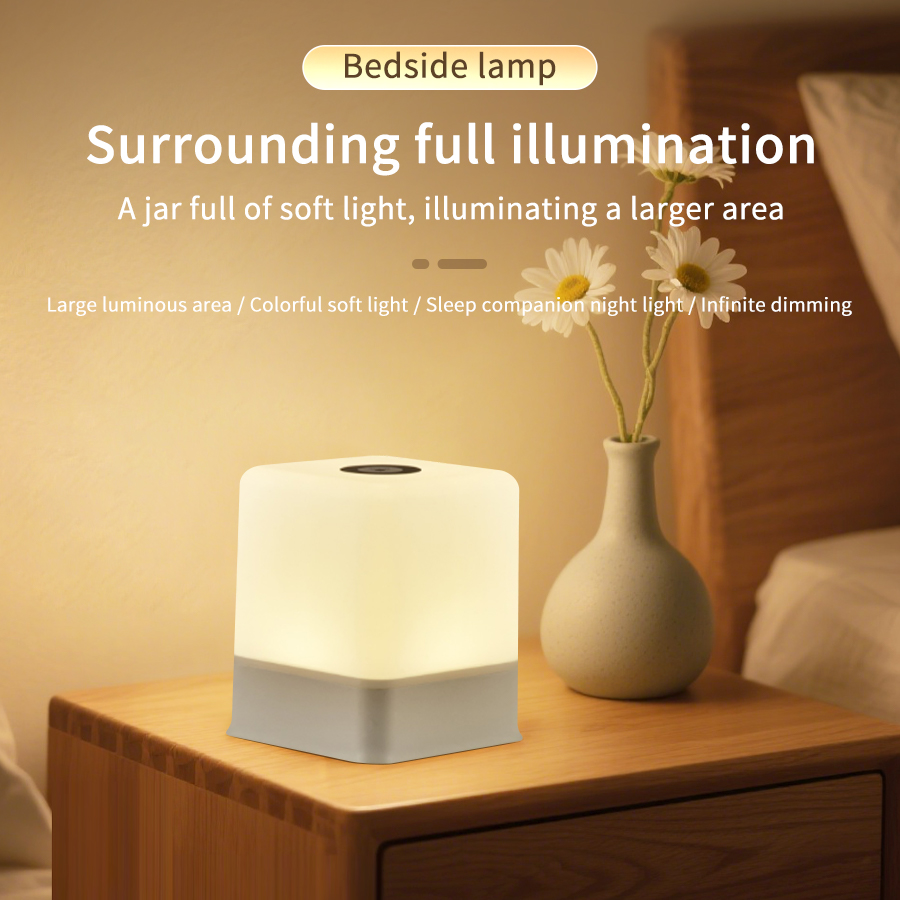 Baby Nursery Table Lamp - LED タッチナイトライト充電式ベッドサイドランプ 3 色調光可能なベビー保育園ランプワイヤレステーブルランプ寝室の家の装飾用