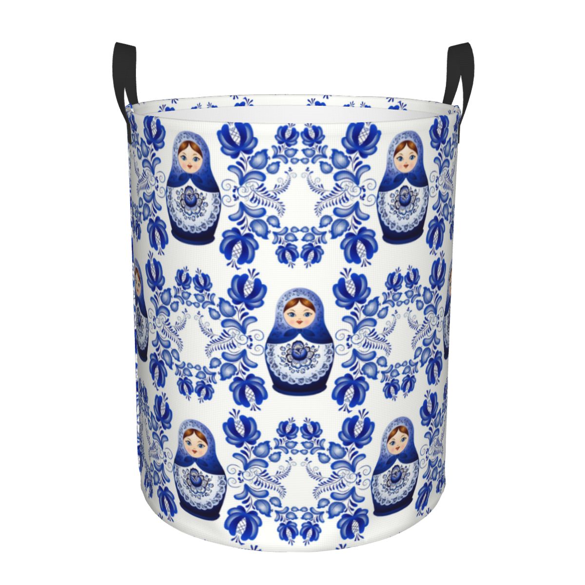 Laundry Hamper Nursery - パーソナライズされたマトリョーシカ人形ランドリーバスケット、大きな収納バスケット、ロシアの民芸品、子供の保育園のおもちゃオーガナイザー、ロシア