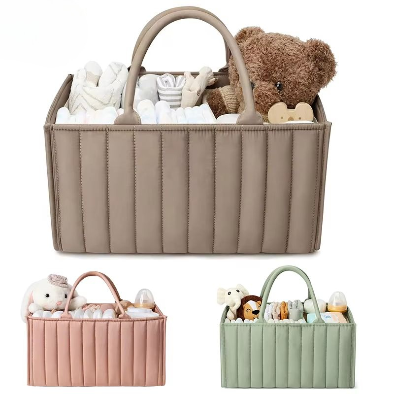 Baby Nursery Essentials - ベビーおむつ収納バスケット、新生児必需品用収納かご、旅行用ベビーバスケット、おむつ・ベビーワイプ整理バッグ