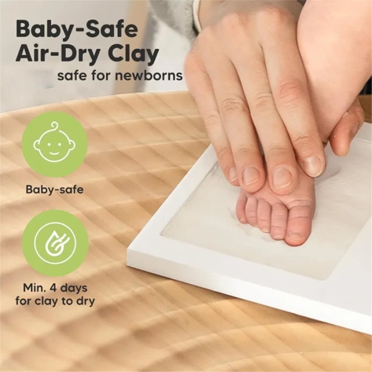 Baby Nursery Essentials - Y69A 赤ちゃんの手形・足形記念品キット - 保育園の装飾用粘土フレーム、新米ママへの理想的なギフト、ベビーシャワーの登録必須アイテム