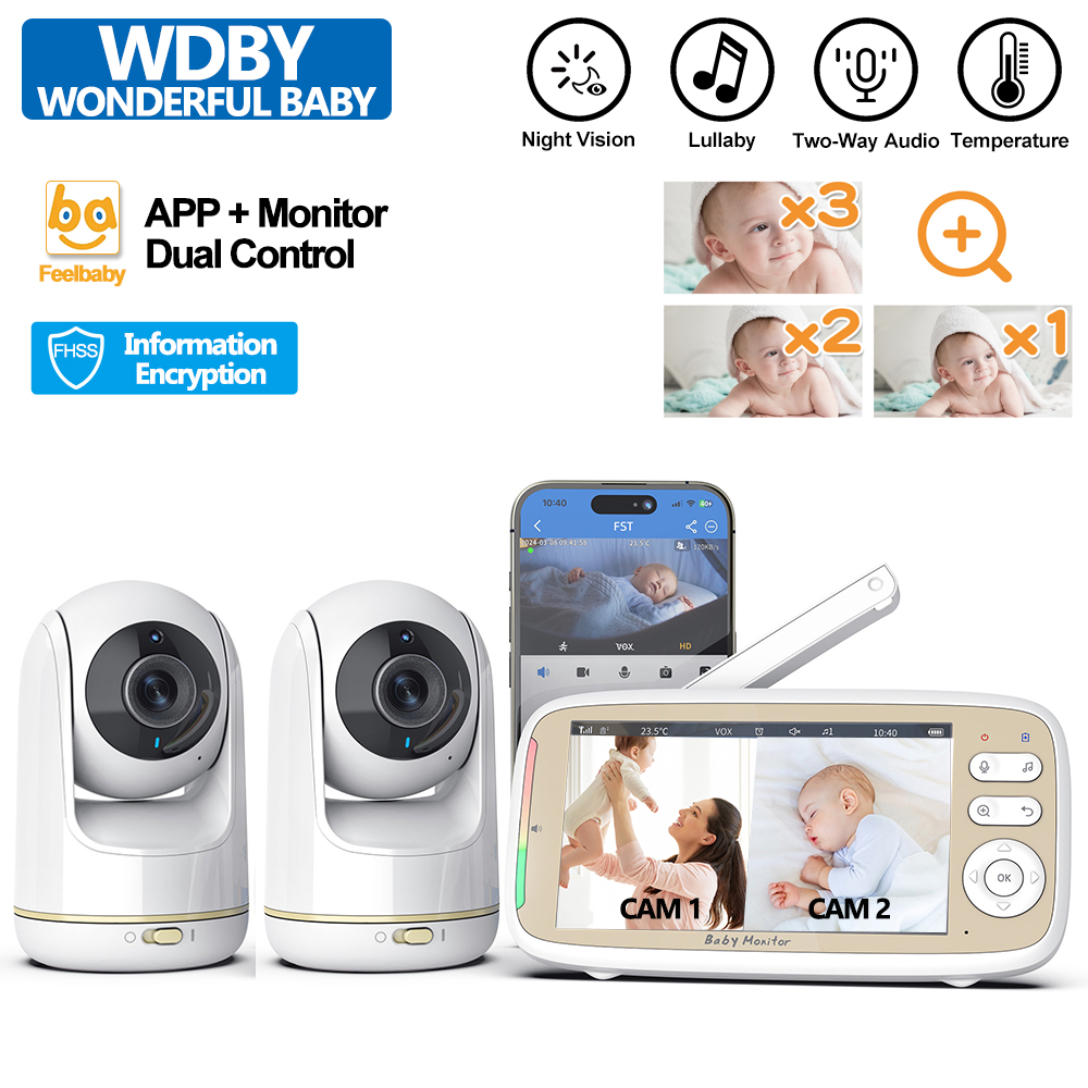 2pcs ズームレンズのカメラ、対面音声、HD 720P の - Wearable Baby Monitor のレビューと価格