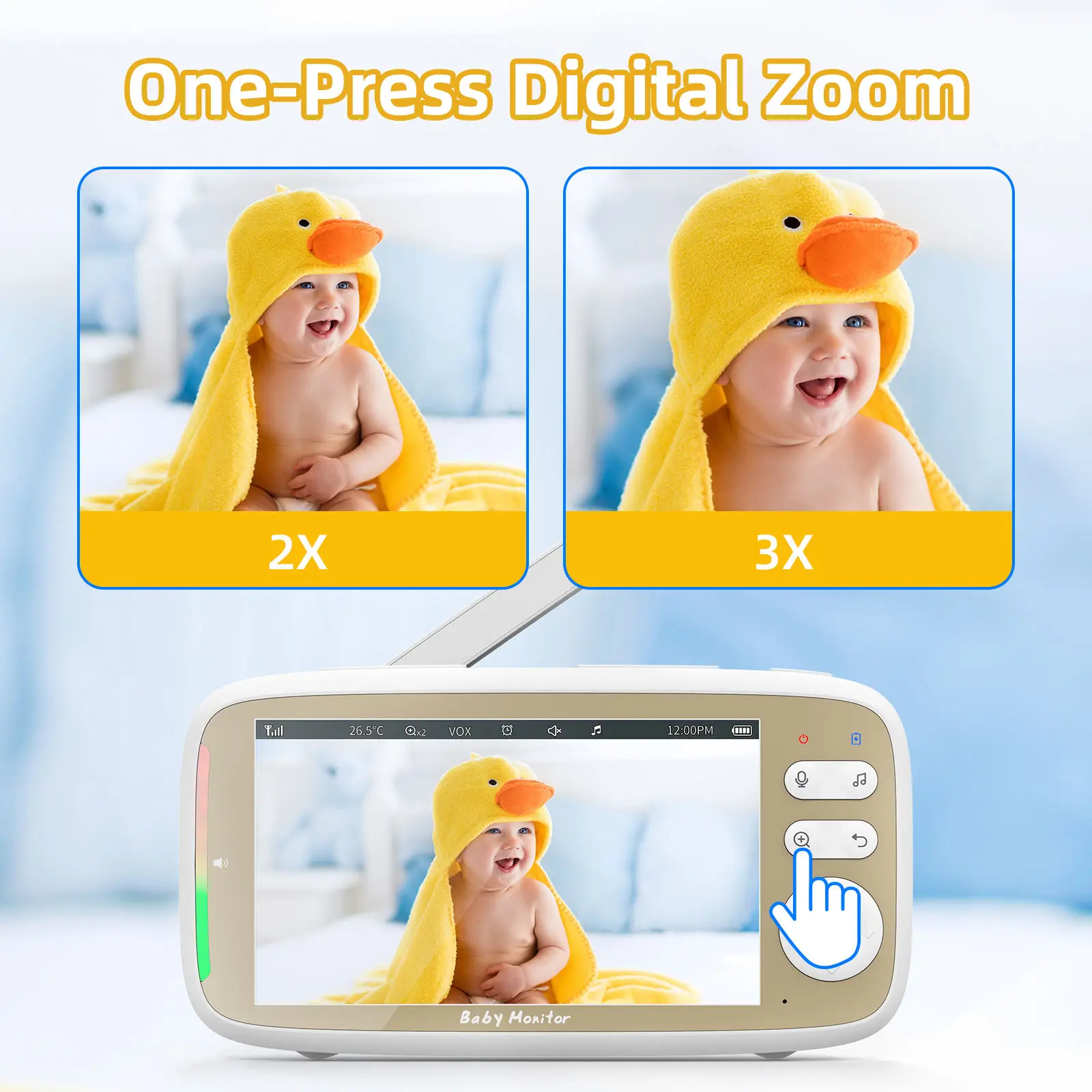 2pcs ズームレンズのカメラ、対面音声、HD 720P の - Wearable Baby Monitor のレビューと価格