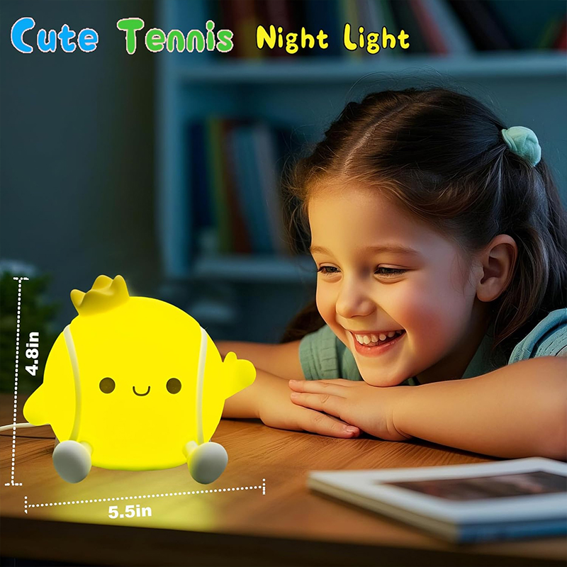 かわいいテニスナイトライトシリコン保育園用睡眠ランプタッチコ - Baby Nursery Table Lamp のレビューと価格