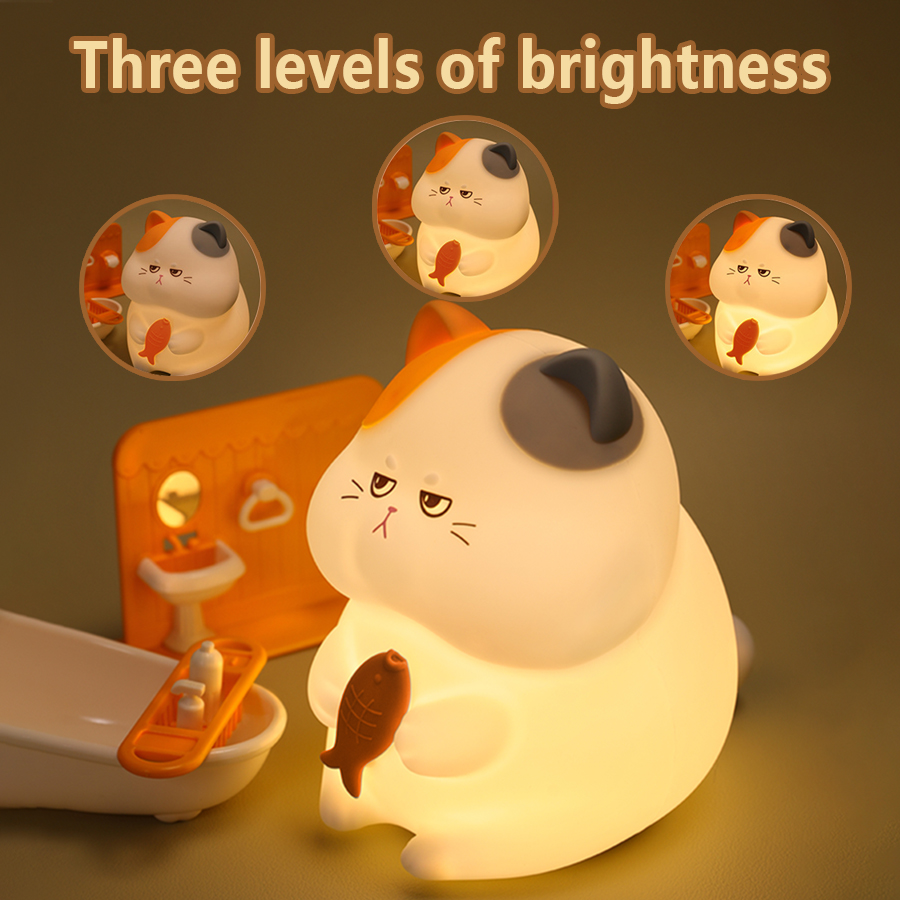 かわいいキティ Led ナイトライト充電式シリコーン猫テーブ - Baby Nursery Table Lamp のレビューと価格