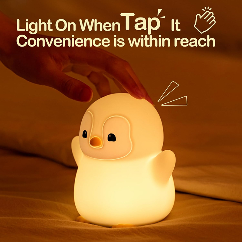 新しいペンギンナイトライトシリコン保育園用睡眠ランプタッチコ - Baby Nursery Table Lamp のレビューと価格