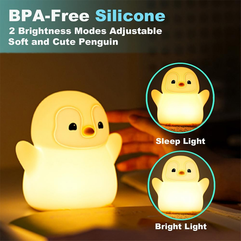 新しいペンギンナイトライトシリコン保育園用睡眠ランプタッチコ - Baby Nursery Table Lamp のレビューと価格