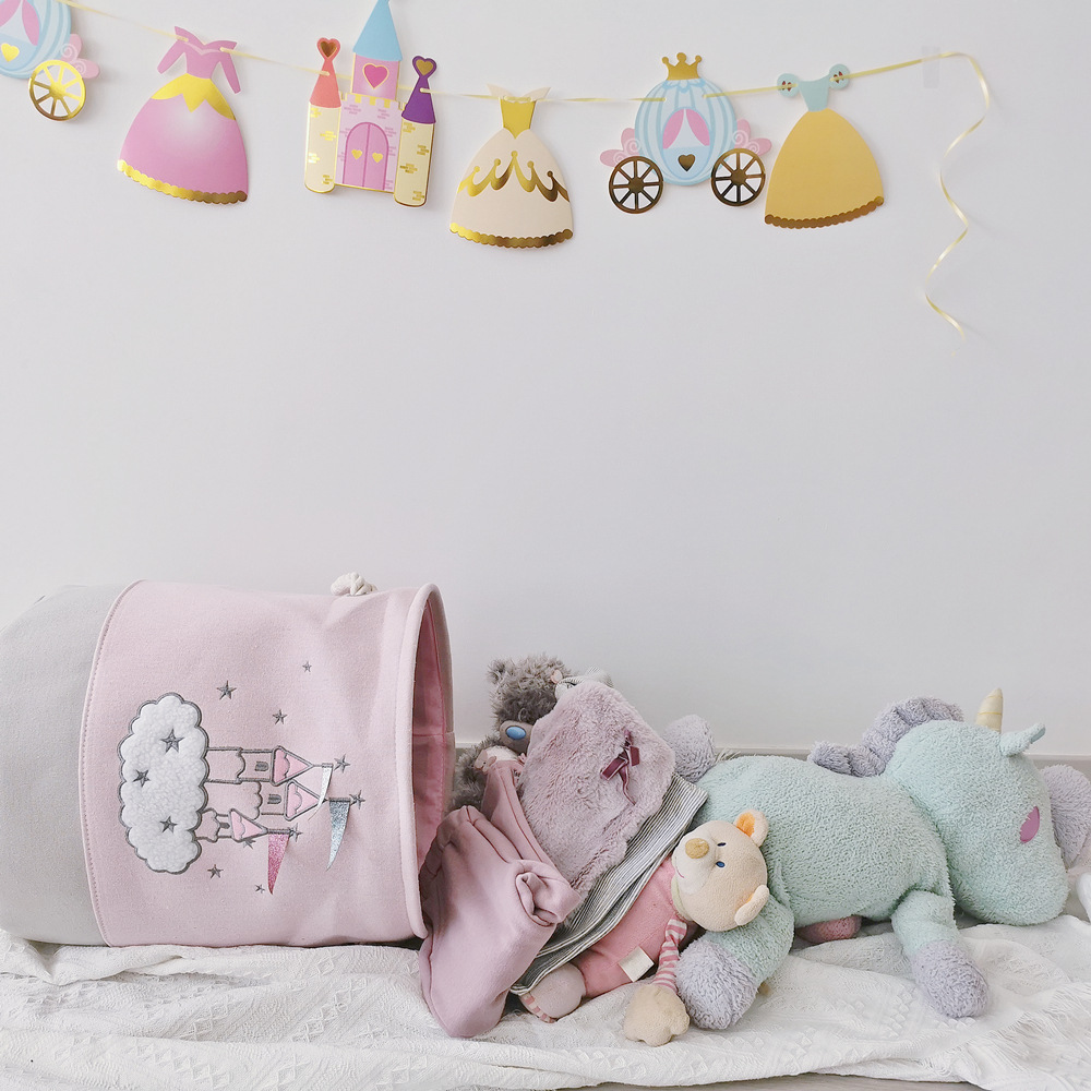 大型ピンクランドリーバスケット子供のおもちゃ収納バスケットハ - Laundry Hamper Nursery のレビューと価格