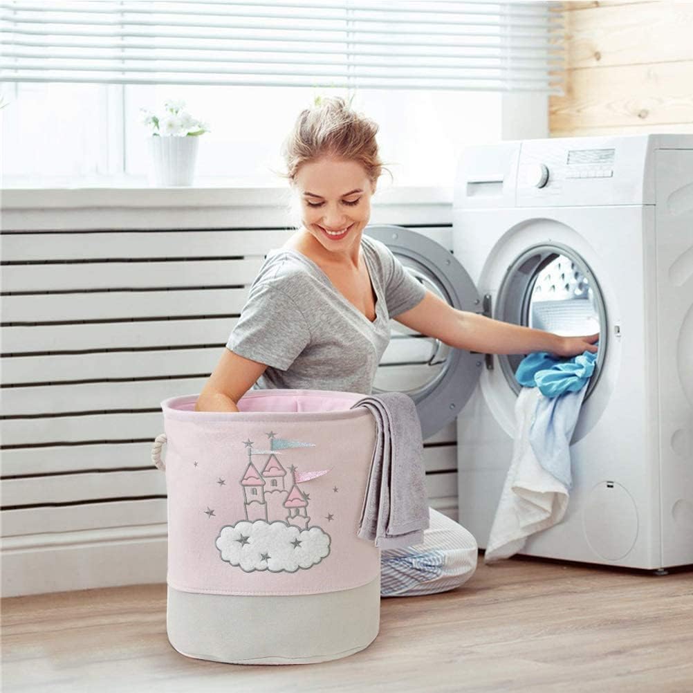 大型ピンクランドリーバスケット子供のおもちゃ収納バスケットハ - Laundry Hamper Nursery のレビューと価格