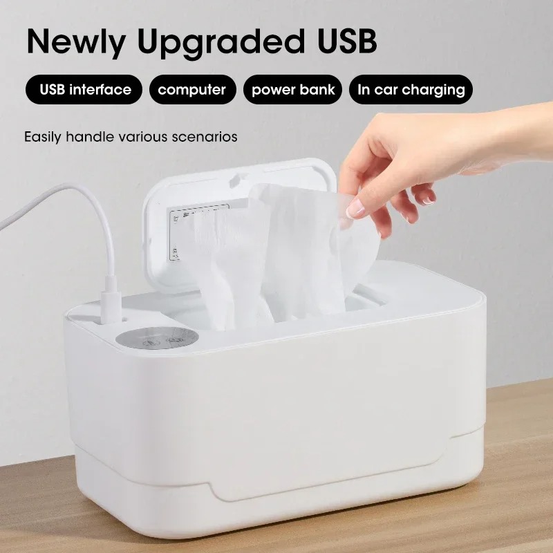 USB充電式急速加熱ベビーワイプウォーマー、LEDスクリーン - Baby Nursery Home のレビューと価格