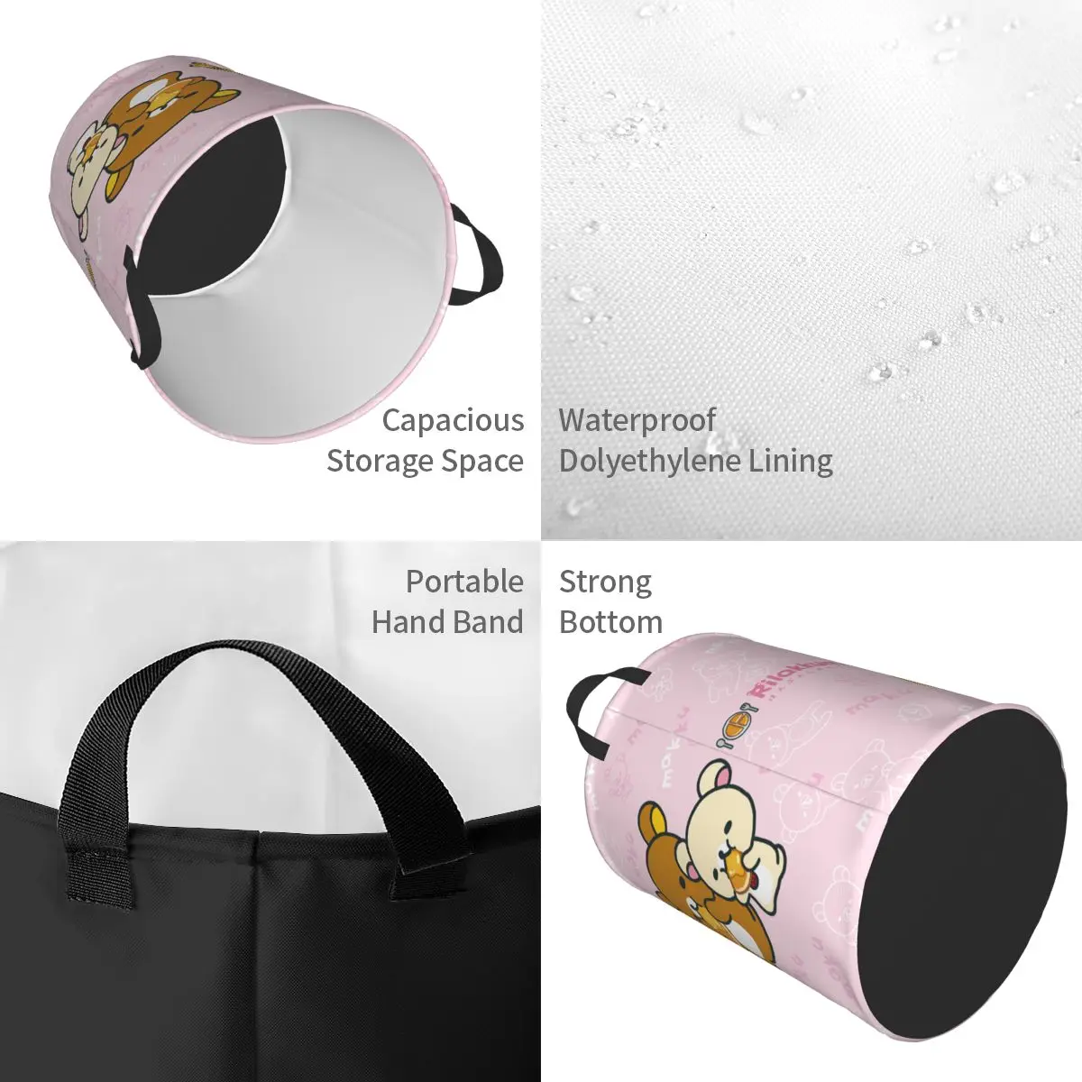 かわいい漫画リラックマクマランドリーバスケット折りたたみおも - Laundry Hamper Nursery のレビューと価格