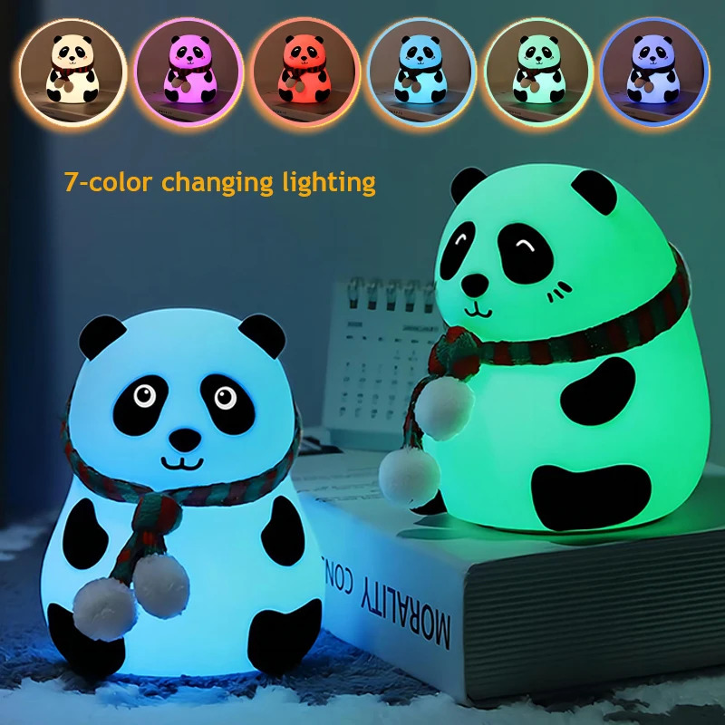 かわいいパンダのナイトライト シリコン製 子供部屋用睡眠ラン - Baby Nursery Table Lamp のレビューと価格