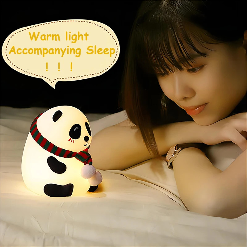 かわいいパンダのナイトライト シリコン製 子供部屋用睡眠ラン - Baby Nursery Table Lamp のレビューと価格