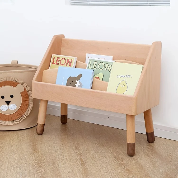 すべて無垢材の子供用本棚収納ラック、リビングルームの棚、床か - Baby Bookshelf Small のレビューと価格