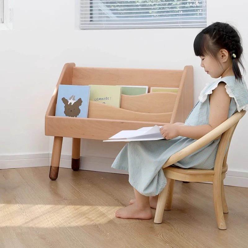 すべて無垢材の子供用本棚収納ラック、リビングルームの棚、床か - Baby Bookshelf Small のレビューと価格