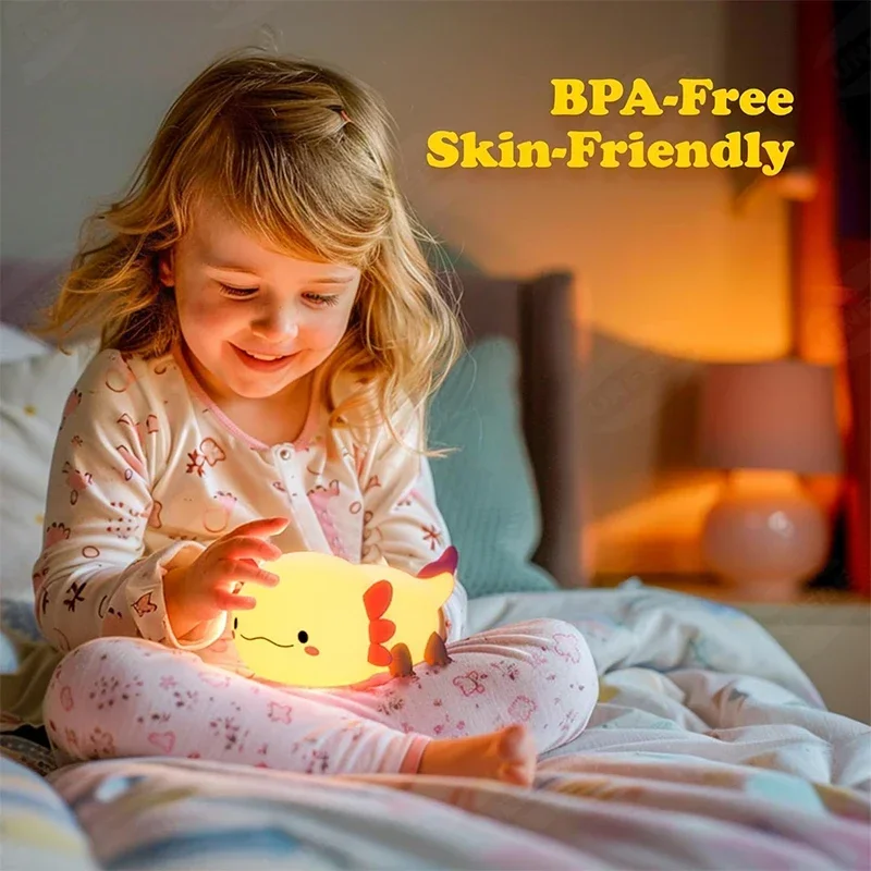 かわいいアホロートルナイトライトシリコン保育園睡眠ランプタッ - Baby Nursery Table Lamp のレビューと価格