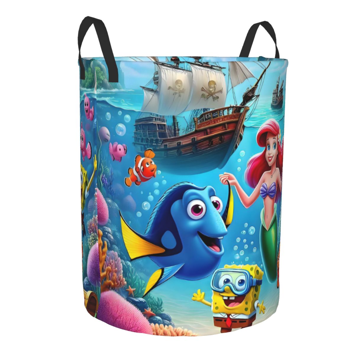 リトルマーメイドスポンジボブファインディングニモランドリーバ - Laundry Hamper Nursery のレビューと価格