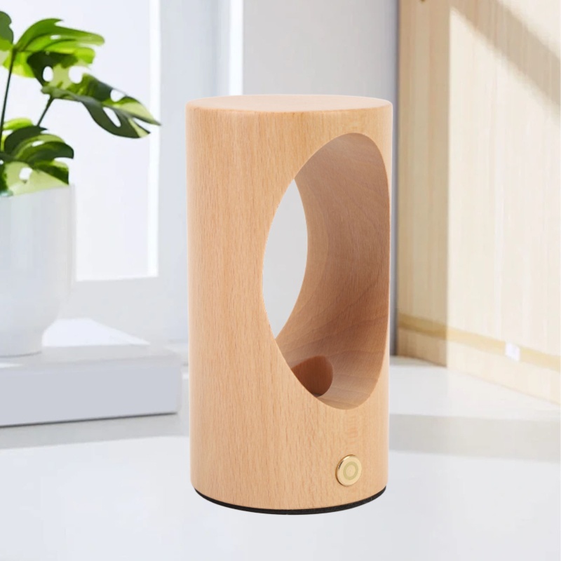 ベビーナイトライト充電式 LED ベッドサイド調光可能な木製 - Baby Nursery Table Lamp のレビューと価格