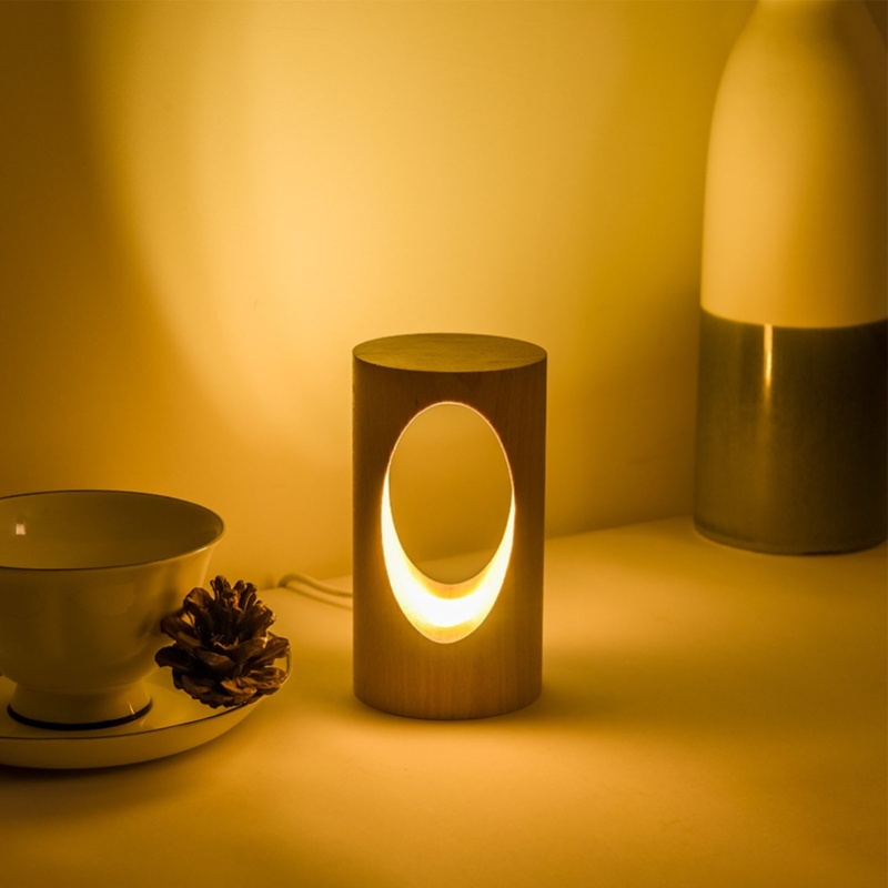 ベビーナイトライト充電式 LED ベッドサイド調光可能な木製 - Baby Nursery Table Lamp のレビューと価格