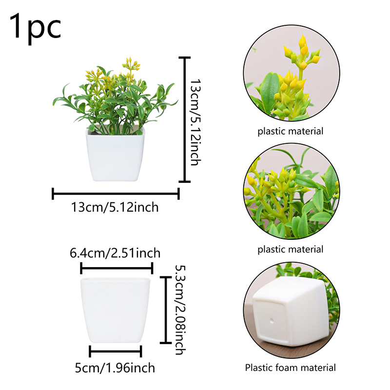 造花の小さな鉢植えは、家の装飾、オフィス、窓辺や本棚の装飾に - Baby Bookshelf Small のレビューと価格