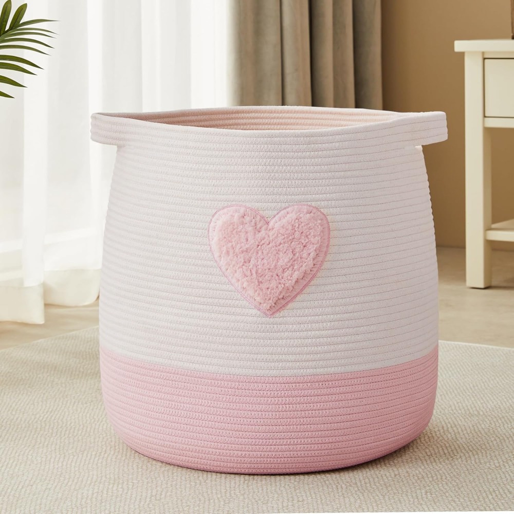 ピンクのランドリーバスケット、子供用女の子用ブランケットバス - Laundry Hamper Nursery のレビューと価格