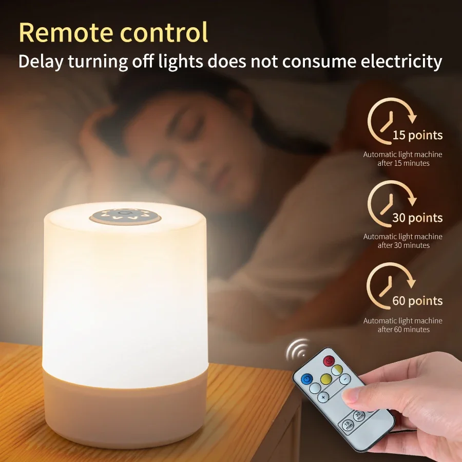 充電式 Led ナイトライトリモコンタイミング調光可能なテー - Baby Nursery Table Lamp のレビューと価格