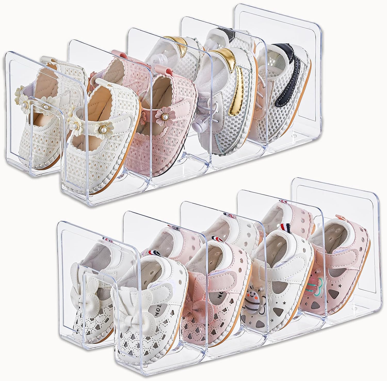 2パック小型シューズラック4セクション幼児用ベビーシューズ収 - Baby Bookshelf Small のレビューと価格