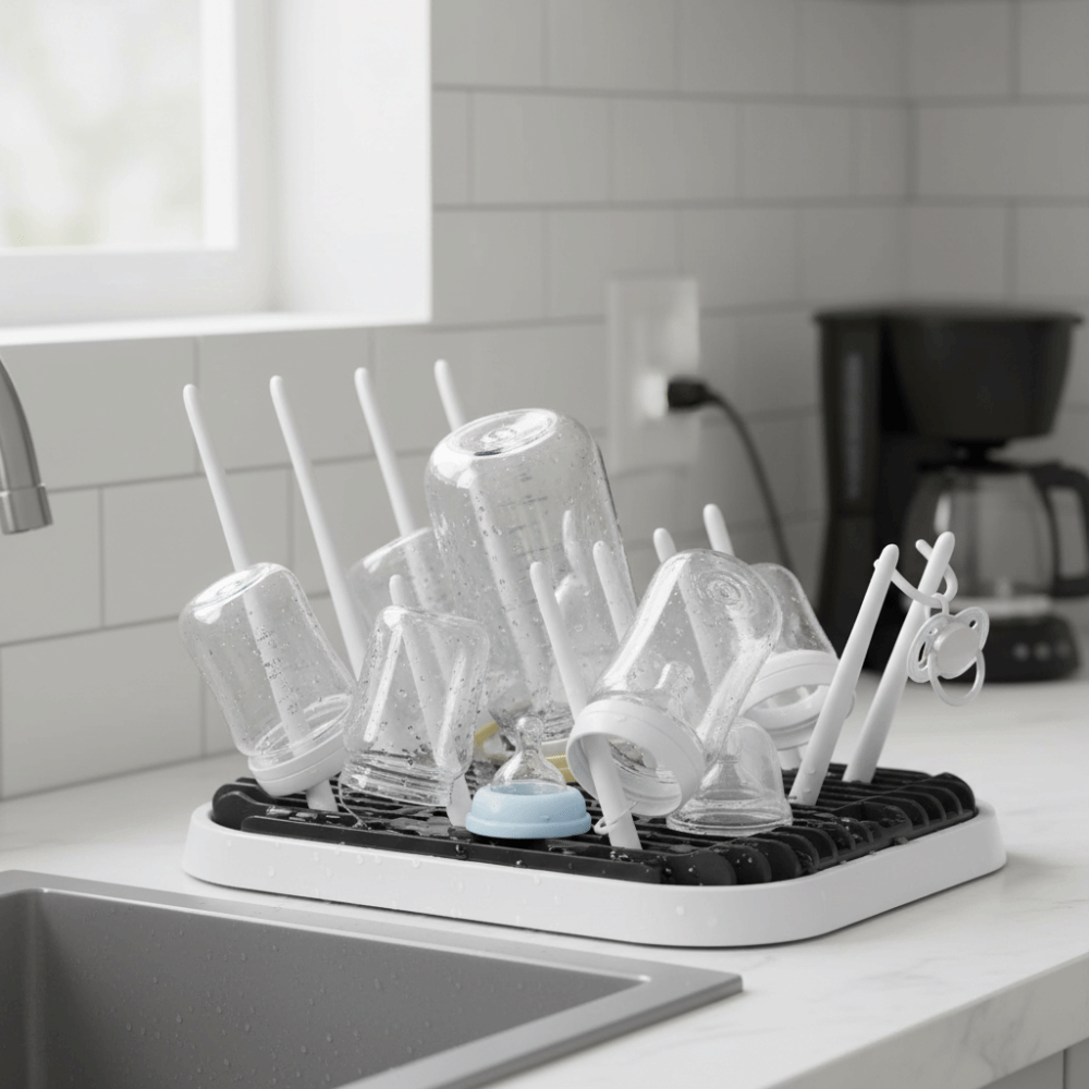 折りたたみ式哺乳瓶乾燥ラック丈夫なプラスチック製排水収納ラッ - Baby Nursery Essentials のレビューと価格