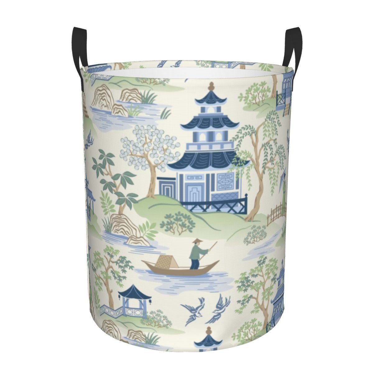 ヴィンテージチャノイズリーウィローパゴダ洗濯ハンマー、大きな - Laundry Hamper Nursery のレビューと価格