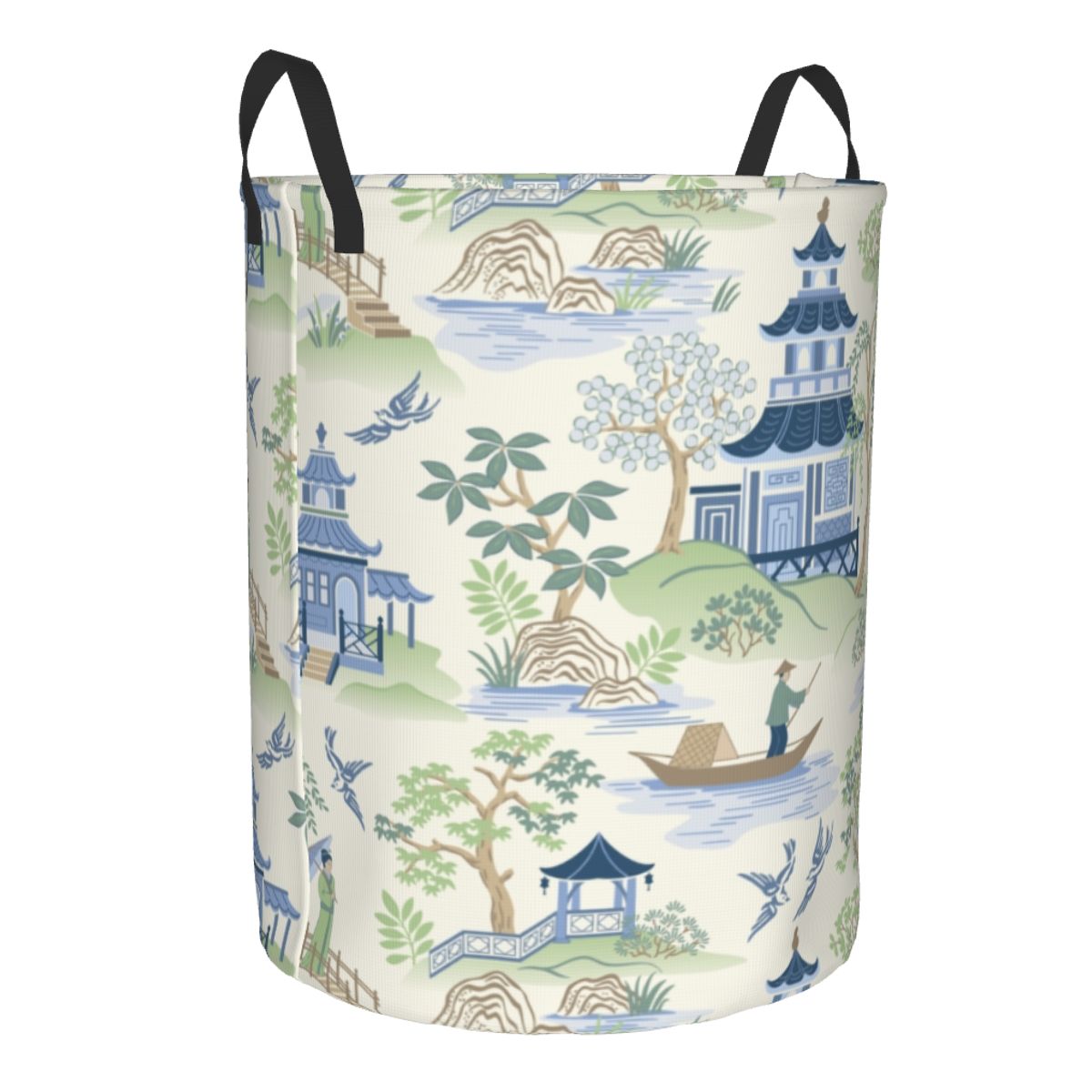 ヴィンテージチャノイズリーウィローパゴダ洗濯ハンマー、大きな - Laundry Hamper Nursery のレビューと価格