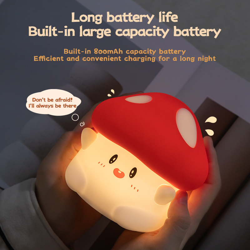 キノコナイトライト LED 充電式 USB テーブルランプデ - Baby Nursery Table Lamp のレビューと価格