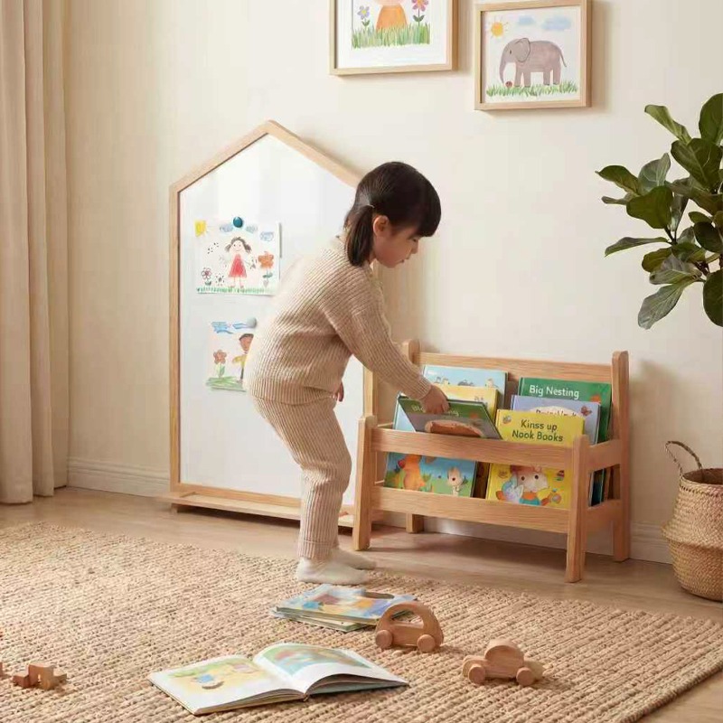 子供用本棚床から天井までのブナ製本収納ラック赤ちゃん絵本窓床 - Baby Bookshelf Small のレビューと価格