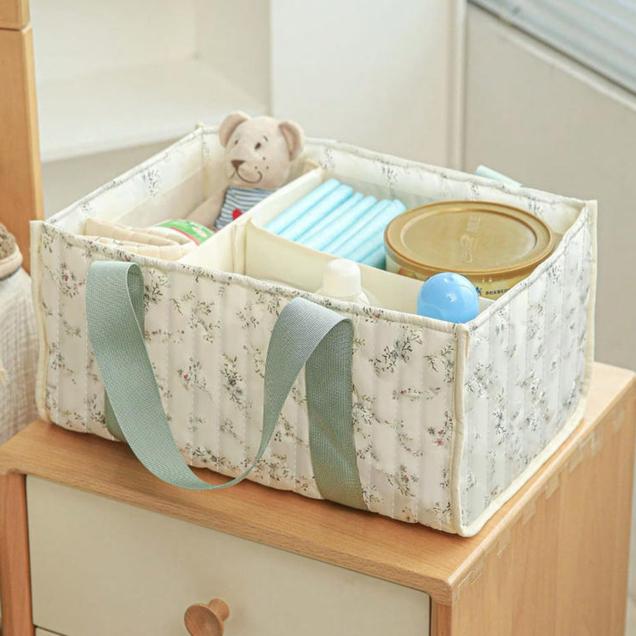 花柄おむつ収納オーガナイザー、仕切り付きポータブルベビー収納 - Baby Nursery Essentials のレビューと価格