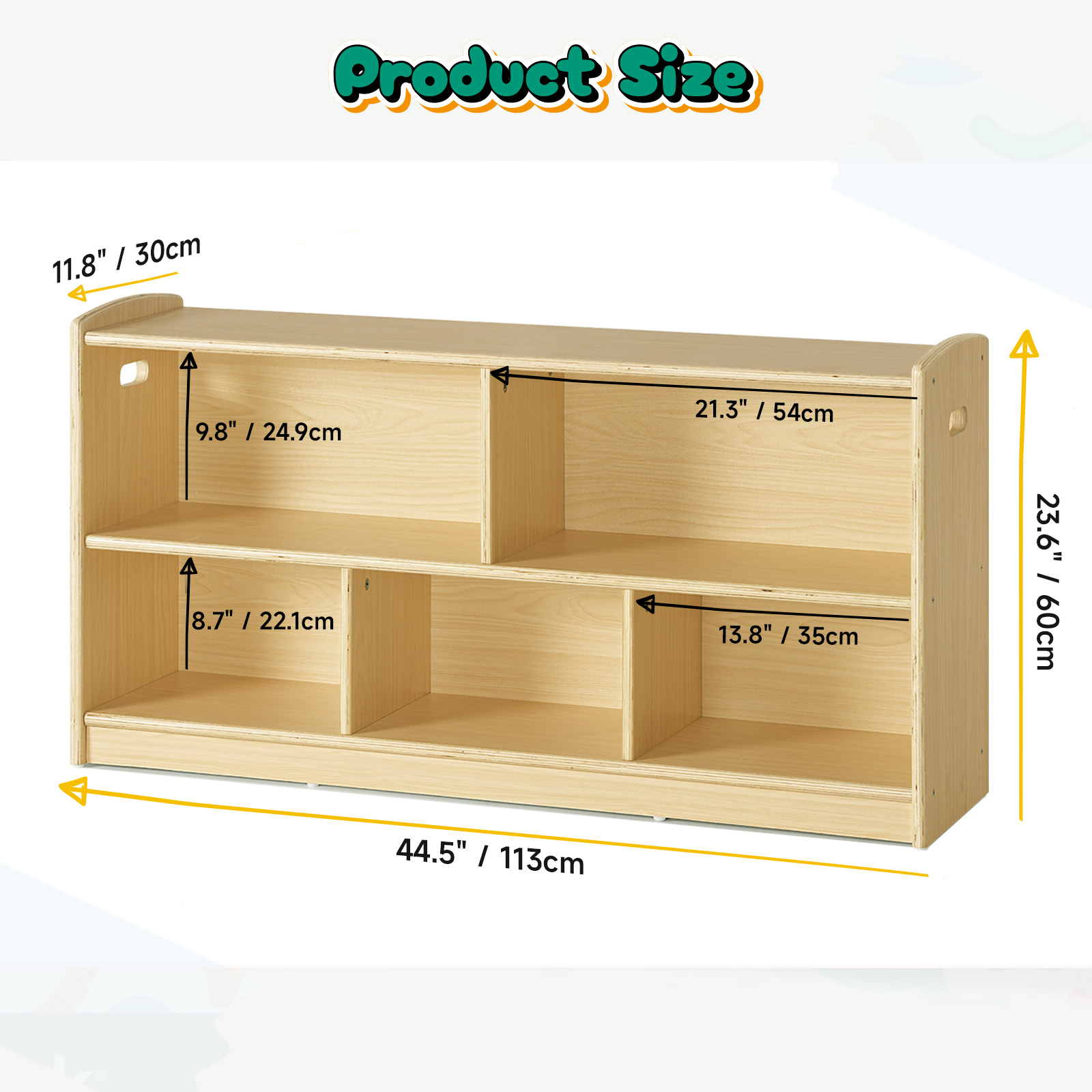 子供用2段木製モンテッソーリキャビネット、幼児部屋の本棚おも - Baby Bookshelf Small のレビューと価格